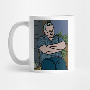 Portrait of Man in Stripes Mug